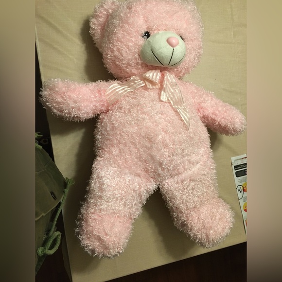 Ainu Play light pink teddy bear with curly hair - Picture 2 of 3